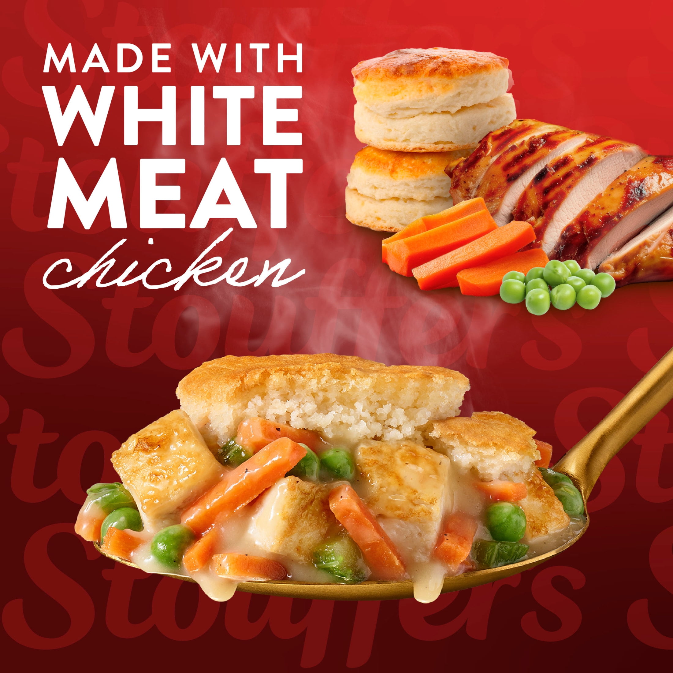 Stouffer’s Chicken Biscuit Bake, Family Size, Frozen Chicken Biscuit, Frozen Oven Meals, 30 oz (Frozen)