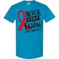 thumbnail image 3 of Inktastic Never Stop Fighting Stroke Awareness Red Ribbon T-Shirt, 3 of 5