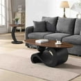 thumbnail image 2 of Black Nesting Coffee Table Set of 2, Oral and Round Coffee Table Set, Industrial Table for Living Room, Large 47.24'', Small 19.69'', 2 of 9