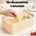 thumbnail image 6 of Yhmxh Portable Makeup Organizer Caddy Tote Divided Basket Bin with Handle and Lid for Bathroom Storage, Office Desk Storage Organizer 6 compartments, Stackable Cosmetic Holder Pen Pencil Basket, 6 of 7