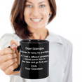 thumbnail image 2 of Dear Grandpa, Thanks for being my Grandpa gift idea Gifts from Grandson Black Ceramic Mug 11 oz, 2 of 2