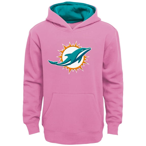 Girls Youth Pink Miami Dolphins Prime Pullover Hoodie