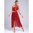 thumbnail image 3 of Haitryli Costume de Danse Lyrique pour Femme Justaucorps de Ballet Robe Fluide Robe Maxi Tenue de Danse Bourgogne G, 3 of 7