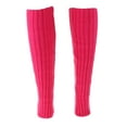 thumbnail image 4 of Womens Plain Winter Warm Leg Warmers Cable Knit Crochet High Long Socks Leggings Rose, 4 of 8