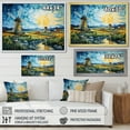 thumbnail image 4 of Designart "Calm Blue Meadows Whispering Windmills" Architecture Framed Wall Art - Industrial Blue Wind Turbines Bedroom Framed Canvas Wall Art, 4 of 6