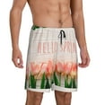thumbnail image 2 of Bixox Men's Hello Spring printed lightweight casual shorts, soft sleep shorts with pockets., 2 of 7