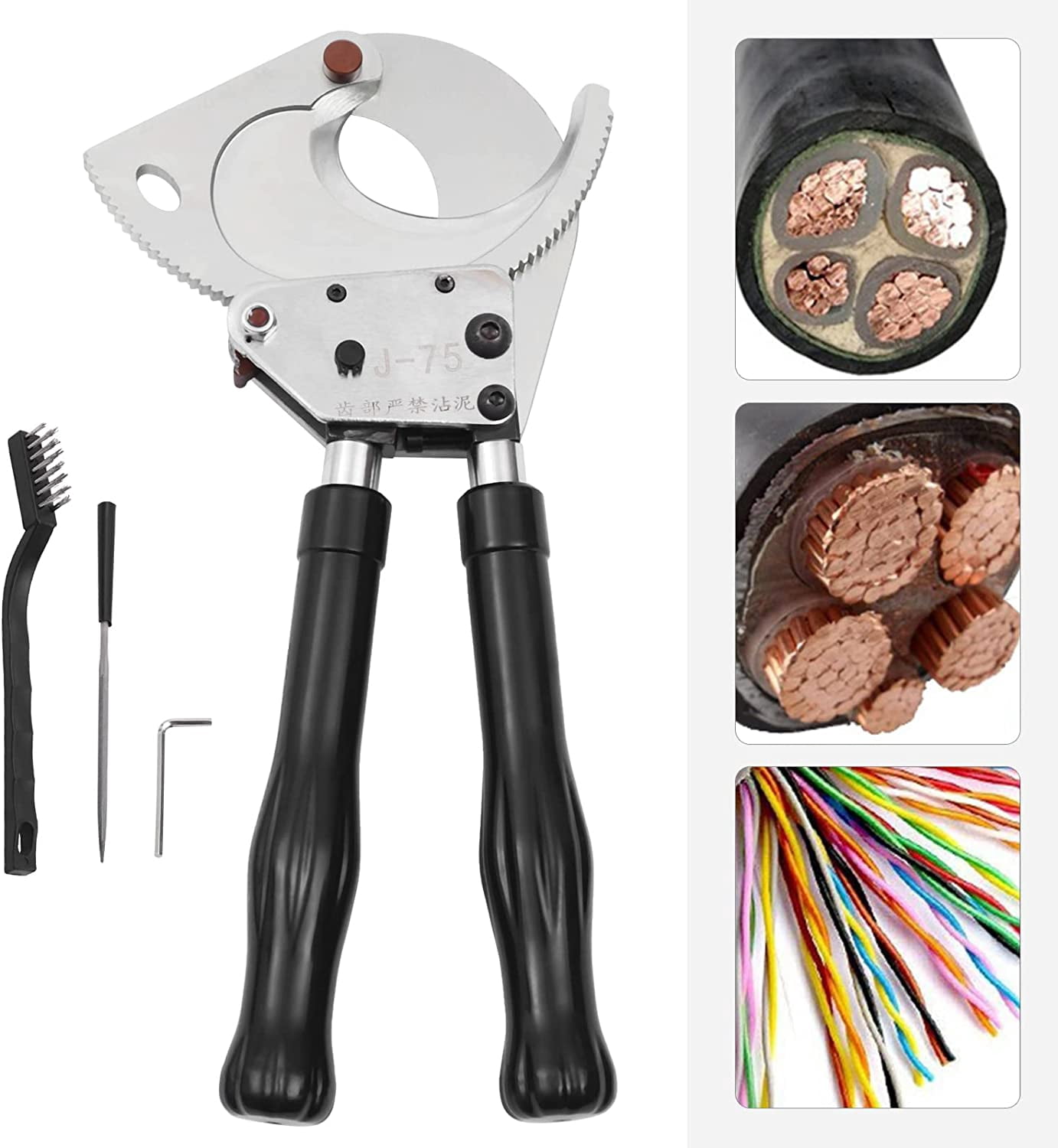 Miumaeov Ratchet Cable Cutter Cut up to Φ75mm Ratcheting Wire Cut Hand ...