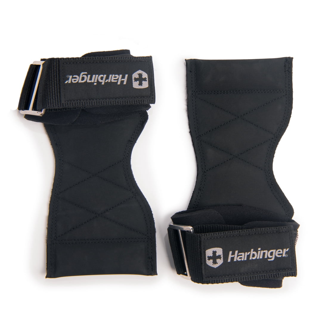 Harbinger Pro Lifting Grips for Weight Lifting, Black, Large