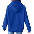 thumbnail image 7 of Kaprioy Womens Hoodies Casual Long Sleeve Drawstring Waffle Pullover Tops Loose Hooded Sweatshirt with Pocket Fall Fashion Clothing Blue, XXL, 7 of 7