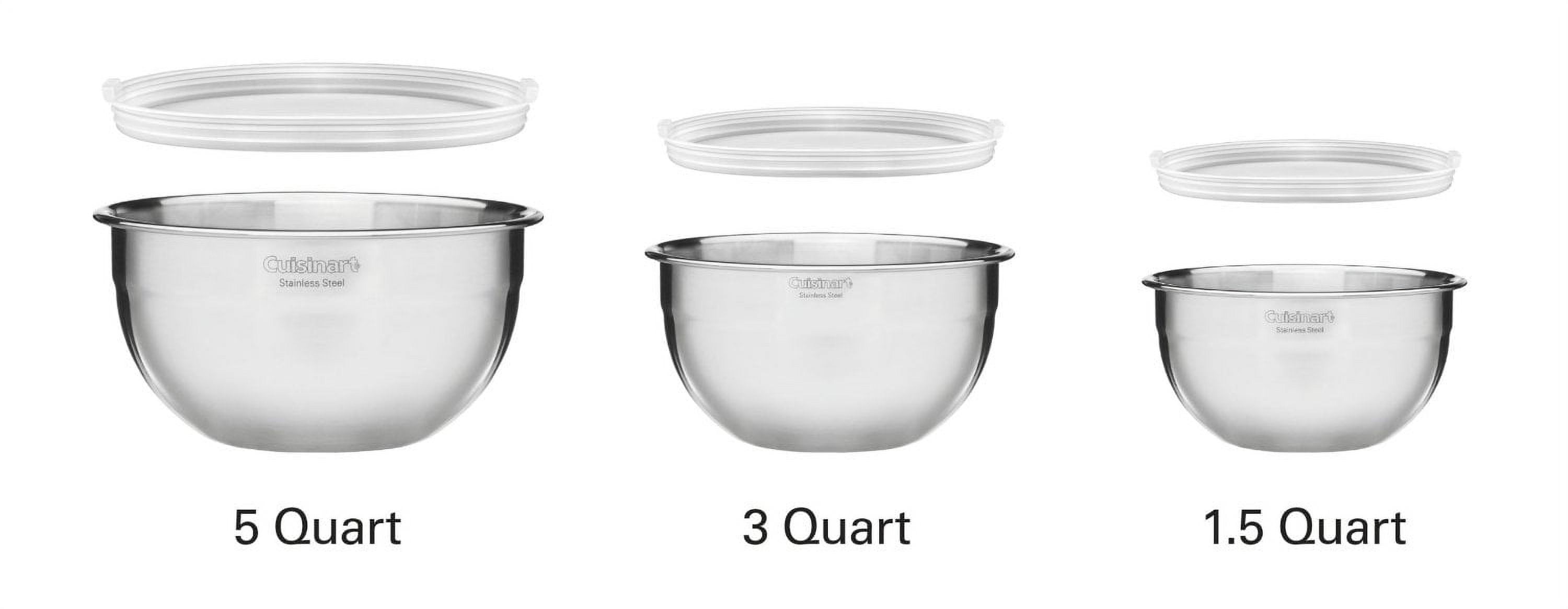  Cuisinart CTG-00-SMBR Stainless Steel Mixing Bowls with Lids,  Set of 3, Red: Home & Kitchen