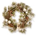 thumbnail image 2 of National Tree Company Snow-flocked Evergreen Branch and Red Berries 24-inch Artificial Christmas Wreath with Pinecones, 2 of 2
