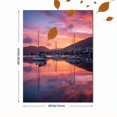 thumbnail image 3 of Sailboat Harbor Sunrise Seascape Canvas Print Wall Art for Living Room Bedroom Hotel Restaurant Office Home Decor, 3 of 8