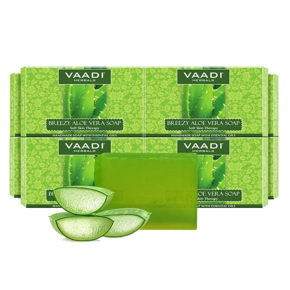 Vaadi Herbals Jabón de aloe vera 75 gramos (21,2 onzas (paquete de 8 x 75 gramos))