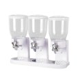 thumbnail image 3 of Triple Food Dispenser 2L Dry Food Dispenser Grain Dispenser Cereal Dispenser for Kitchen (White), 3 of 9
