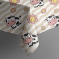 thumbnail image 5 of Beige Cow Flower Pattern Square Tablecloth,Waterproof Square Table Cover,Wipeable Spillproof Washable Table Cover for Home Kitchen Party Decor 52"x52"(132x132cm), 5 of 6