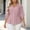 Pink, variant on Women Point Lapel Full Button Down Peplum Waist Blouse Pleated Curvy Fit 3/4 Puff Cuff Sleeve Wrinkle Resistant Solid Business Casual Plus Size Top for Wedding Outfits (PurpleXL)