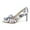 Blue Bloom Embroidery, variant on XYD Women Closed Pointed Toe Bowknot Pumps Slip on Mid Thin Heels Brides Elegant Wedding Party Shoes Size 7 Flower Embroidery