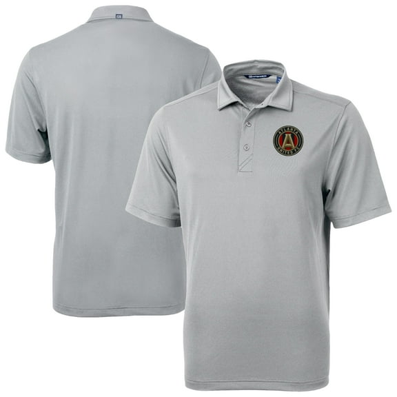 Men's-Cutter & Buck Gray Atlanta United FC Virtue Eco Pique Recycled Polo