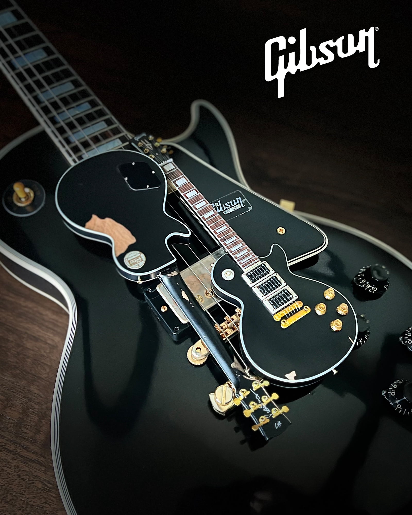 Peter Frampton Gibson Les Paul Phenix Custom Black 10 Inch Miniature Guitar