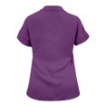 thumbnail image 4 of Tittly Button Down Shirts Womens Shirts Women's Solid Color Single Breasted Fashionable Casual Short Sleeved Shirt Short Sleeve Shirts Tshirts Shirts Purple XL, 4 of 4