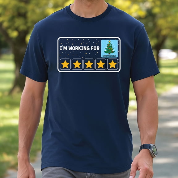 Special Education Teacher Christmas Shirt – “I’m Working for Christmas Break” 5 Stars Tree Tee – Autism, BCBA, RBT Gift
