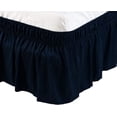 thumbnail image 2 of 600-TC Pima Cotton No-Tuck Wrap Around Bed Skirt – Wrinkle-Free, Quick Setup for a Polished Bedroom RV King (72" x 80") Size, Fit 1-PC Bed Skirt3 Sided Coverage 22" Drop Length, Navy Blue, 2 of 5