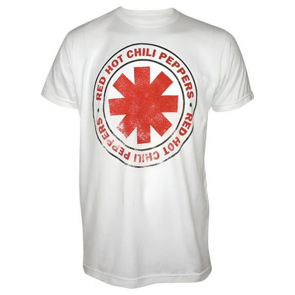 Red Hot Chili Peppers Men's Distressed Outline Slim Fit T-Shirt White L