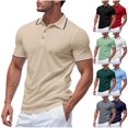 thumbnail image 2 of Mens Short Sleeve Business Casual Golf Shirts Pique Jersey Collared T-Shirts Old Money Striped Summer Moisture Wicking Quick Dry Regular Fit Tops Workwear, 2 of 10