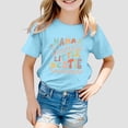 thumbnail image 2 of T-shirts pour Filles Impression Goût Mode Col Rond Ample Manches Courtes Vêtements pour Tout-Petits Filles Bleu 8-9 Ans, 2 of 4