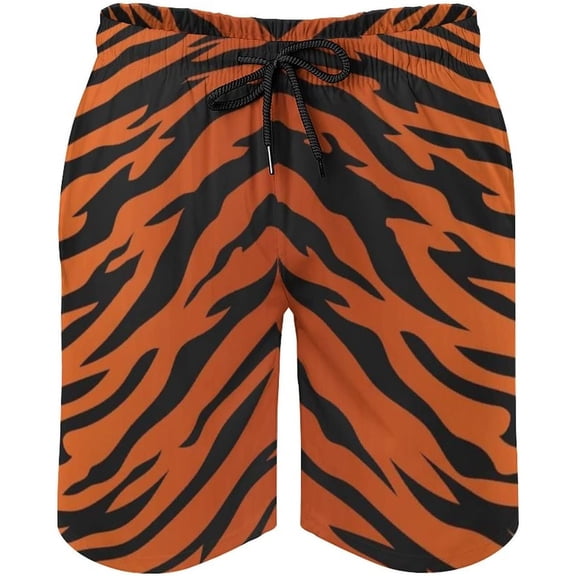 Men's Swim Trunks Bathing Suits Funny Tiger Print Quick Dry Board Shorts