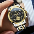 thumbnail image 5 of OLEVS Mens Watches Chronograph Business Dress Quartz Stainless Steel Waterproof Luminous Date Wrist Watch For Men Blue Dial, 5 of 11