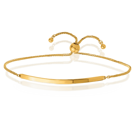 24K Solid Yellow Gold Bar Adjustable Wrap Bracelet