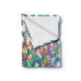 thumbnail image 2 of Modern Soft Flannel Fleece Throw Blanket, Rainbow Colorful Geometrical Abstract Image Fireworks Like White Backdrop Print, Cozy Plush for Indoor and Outdoor Use, 60" x 80", Multicolor, by Ambesonne, 2 of 6