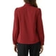 thumbnail image 3 of Blusa de trabajo de manga larga con cuello atado y botones para mujer INSPIRE CHIC L Rojo oscuro, 3 of 6