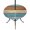 Blue Beige Brown, variant on Round Outdoor Tablecloth with Umbrella Hole and Zipper, Farmhouse Light Blue Brown Tablecloth with Elastic Waterproof, Vintage Wooden Striped Patio Table Covers for 55" - 60" Picnic Pool Tables