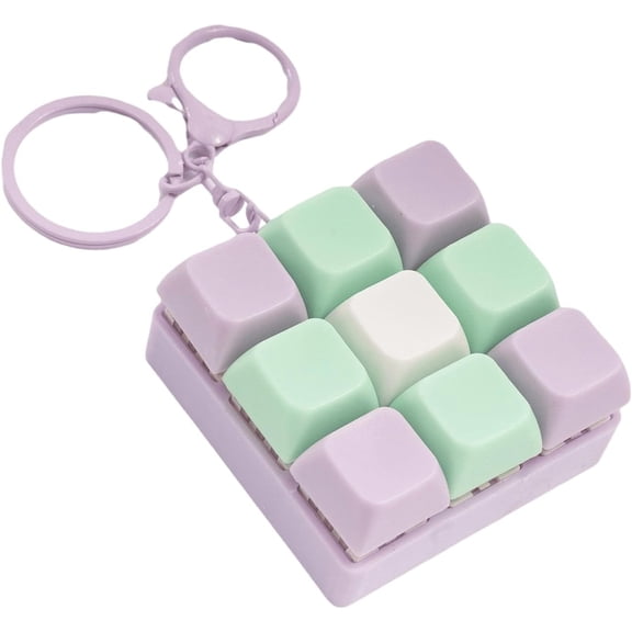 Generic 9-in-1 Keyboard Fidget Keychain Toy, Detachable Reconfigurable Clicker, Portable Stress Relief Gift