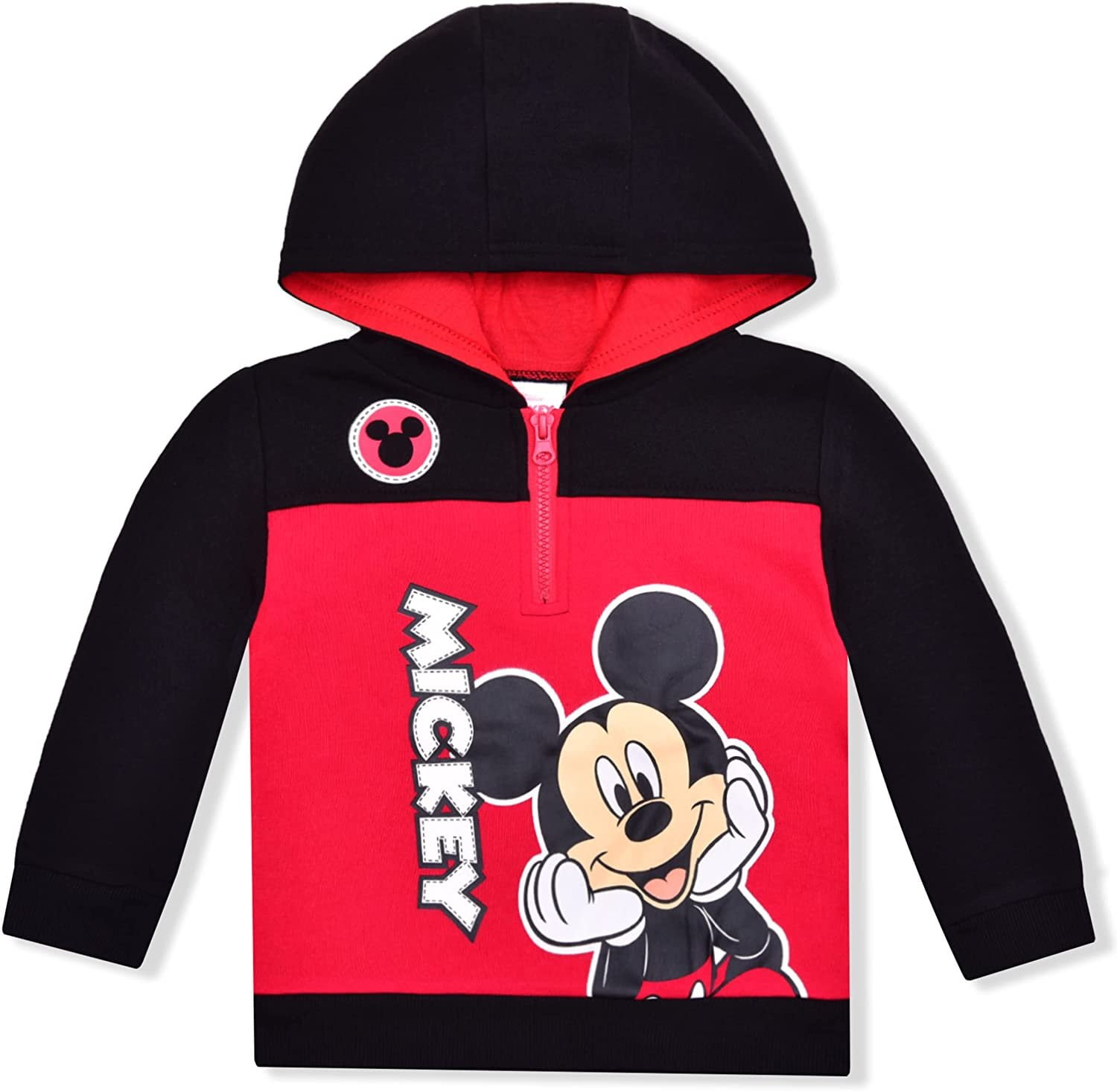 Mickey Mouse Boys Single Character Half Zip Up Hoodie, Toddler