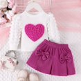 thumbnail image 3 of Tiijoy Newborn Girls Outfits Puff Sleeve Pullover Top and Bow Skirt 2Pcs Set, Sizes 9-12M, 3 of 8