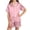 Pink, variant on ATOGUTA Girls 2 Piece Lounge Set Size 5T-16 Button Down Shirts and Shorts Casual 2 Piece Home Clothing Set Rose Gold