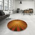 thumbnail image 4 of Ahgly Company Machine Washable Indoor Round Transitional Red Area Rugs, 5' Round, 4 of 7