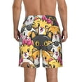 thumbnail image 3 of Kll Cute Cat Cartoon Men'S Casual Summer Beach Shorts Hawaiian Shorts With Pockets-Small, 3 of 9