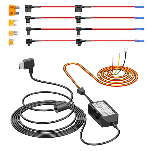 VIOFO HK4 Kit de cableado duro con grifo de fusible de circuito completo de 8 piezas, puerto tipo C, para cámara de salpicadero A329/A229Plus/A229Pro/A119Mini2/A139Pro/WM1/T130