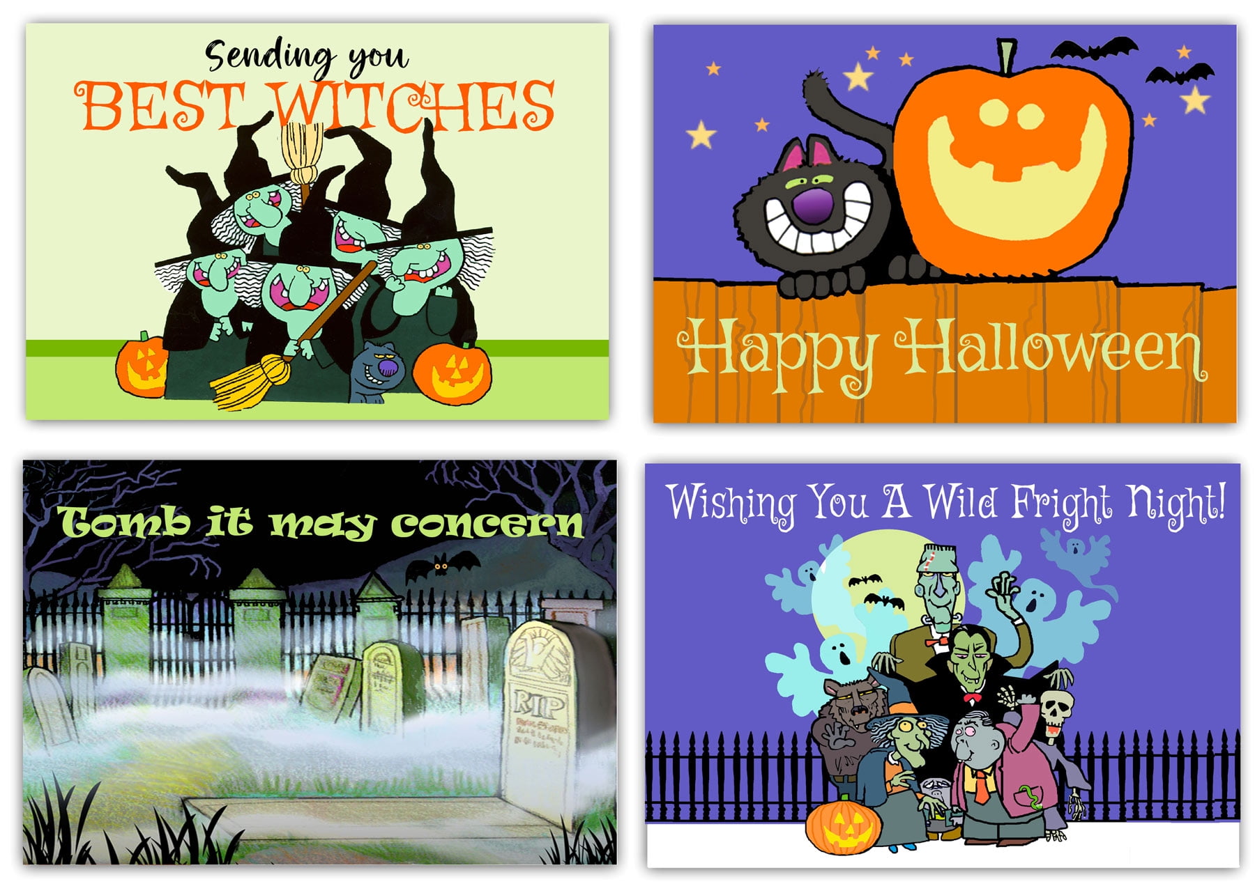 Assorted Halloween Postcards - 4 x 6 Happy Halloween Postcards - 40 Halloween Postcards - 17047