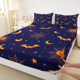 thumbnail image 4 of Manfei Cartoon Halloween Bed Sheets,Colorful Fall Leaf Pattern Full Size Sheets,4-Piece,1 Flat Sheet,1 Fitted Sheet and 2 Pillowcases, 4 of 6
