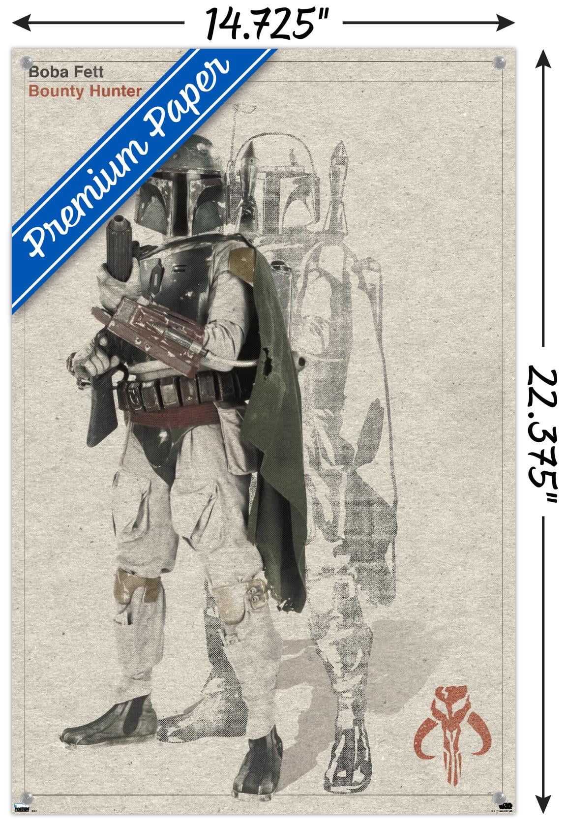 Star Wars: Saga - Boba Fett - Sketch Wall Poster with Pushpins, 14.725" x 22.375"