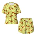 thumbnail image 4 of Kdxio Floral Squirrel Print Pajamas Sets for Women Short-Sleeved Pjs with Lounge Shorts Two Piece Sleepwear S-4XL, 4 of 9