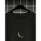thumbnail image 4 of Men'S Casual Crew Neck T-Shirt, 100% Polyester Knit Fabric, Regular Fit, Short Sleeve, with Crescent Moon Graphic, for Daily & Weekend Casual Wear, 4 of 6
