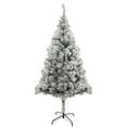 thumbnail image 2 of Xinwanna 6FT Artificial Christmas Tree, White Flocked with Realistic Branch & Reinforced Metal Base, Easy to Assembly Xmas Tree, Christmas Decoration Tree, 2 of 11