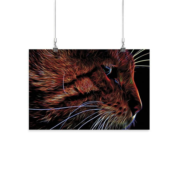 Domestic Cat Neon Color Portrait Poster - Image by Shutterstock,