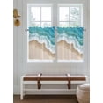 thumbnail image 7 of Half Window Curtain 36 Inches Long, Turquoise Ocean Window Treatment Curtain Drapes, Gradient Brown Shore Sandy Beach Abstract Small Tier Curtains for Bathroom Over Sink, 27.5"x36", 2 Panels, 7 of 7